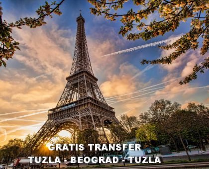 Eiffel Tower against sunrise  in Paris, France